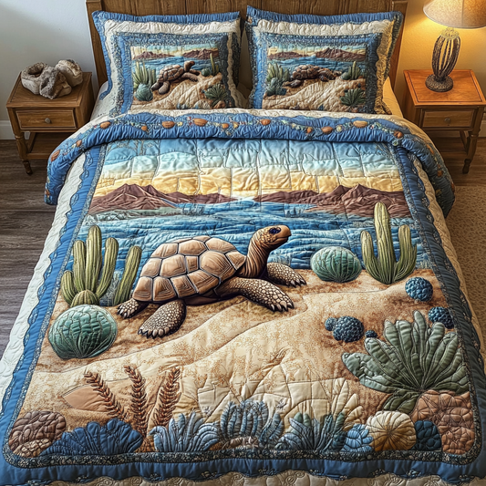 Sand Shell 3-Piece Quilted Bedding Set NCU0DK6958