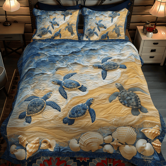 Sand to Sea 3-Piece Quilted Bedding Set NCU0TH1337