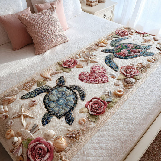 Sandstone Hearts Quilted Bed Runner NCU0PT10851