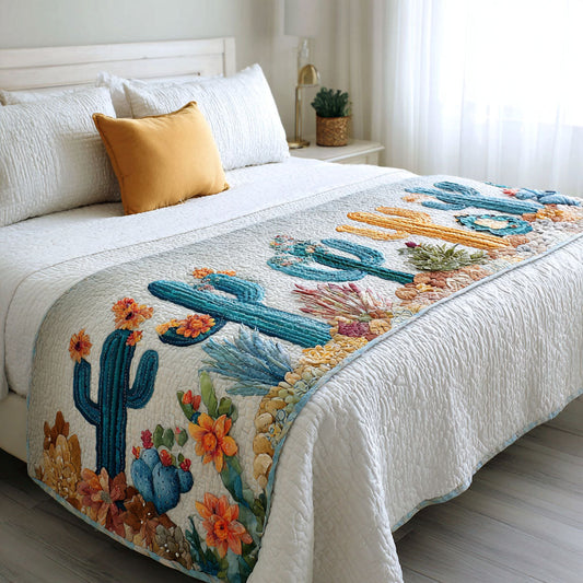 Sandy Blossoms Quilted Bed Runner NCU0PT8603