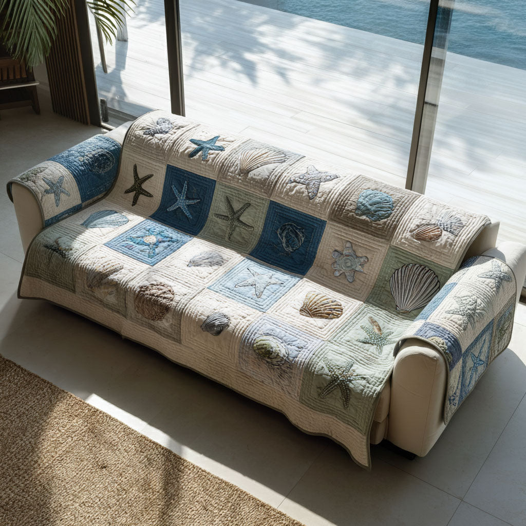 Sandy Echoes Quilted Sofa Cover NCU0PT11142