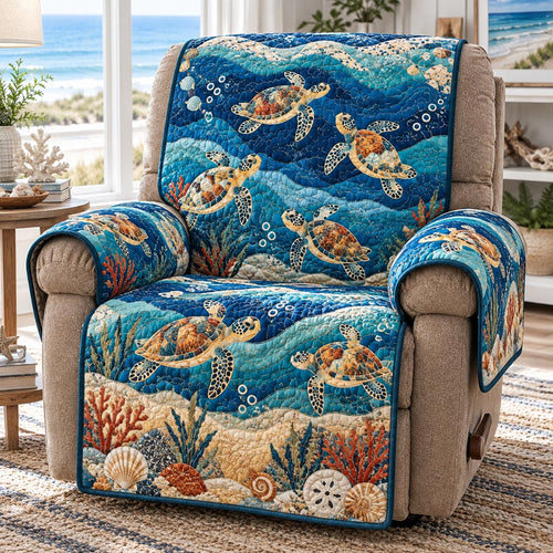 Sandy Ocean Turtles Quilted Sofa Cover NCU0DV10450