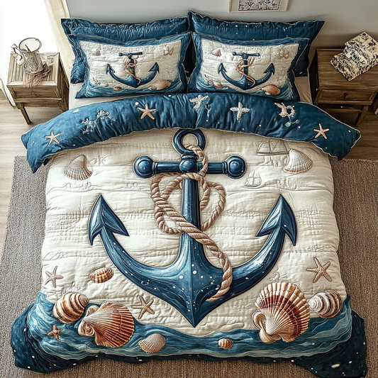 Sandy Serenity 3-Piece Quilted Bedding Set NCU0VL891