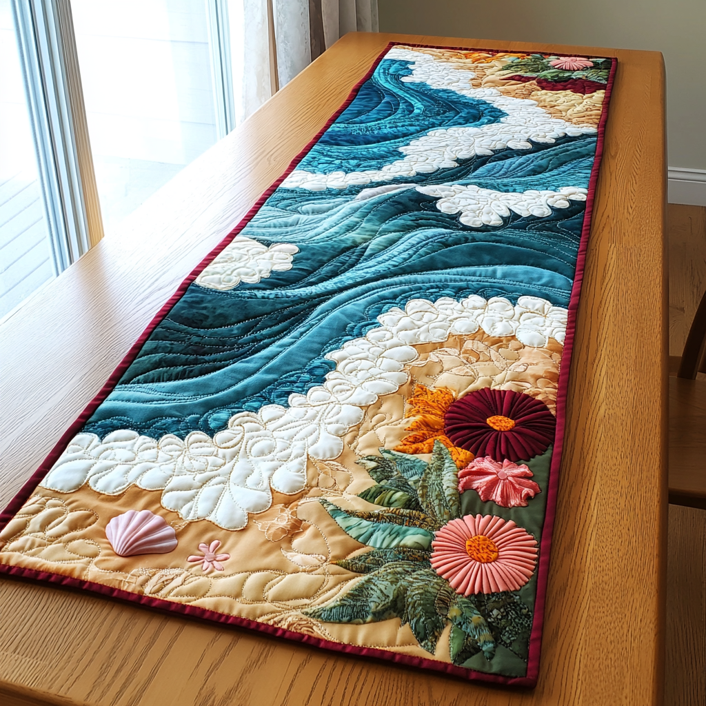 Sandy Serenity Quilted Table Runner NCU0DK5333