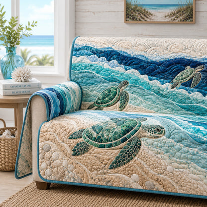 Sandy Shoal Waters Quilted Sofa Cover NCU0VL3979