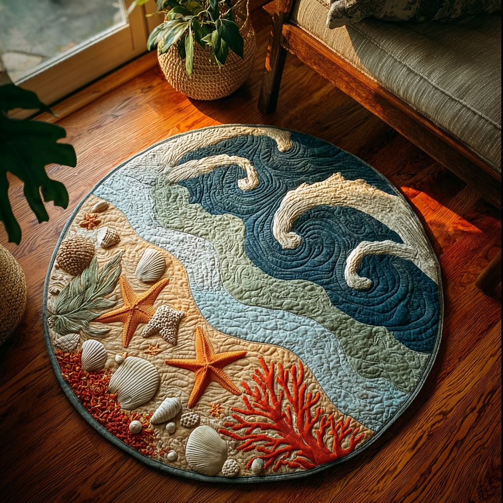 Sandy Shore Quilted Round Mat NCU0DK10103