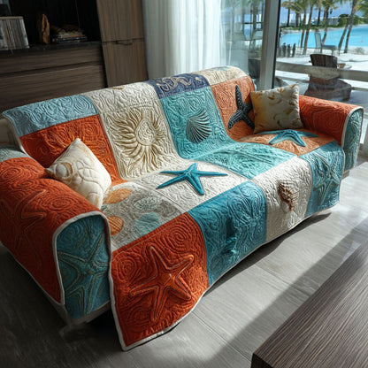 Sandy Shore Quilted Sofa Cover NCU0PT10924