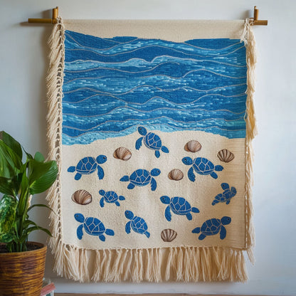 Sandy Shore Turtles Woven Sofa Blanket NCU0NT4769