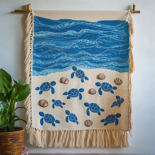 Sandy Shore Turtles Woven Sofa Blanket NCU0NT4769