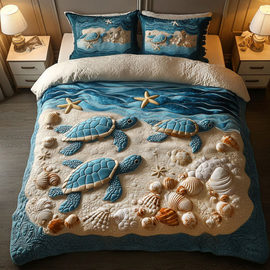Sandy Shores 3-Piece Quilted Bedding Set NCU0NT4230