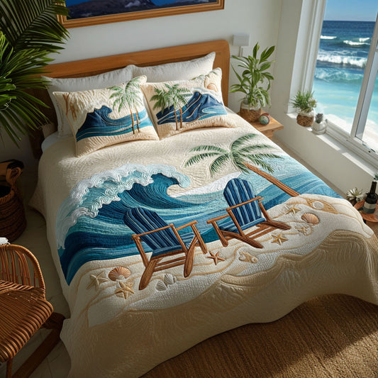Sandy Shores Retreat 3-Piece Quilted Bedding Set NCU0PT11659