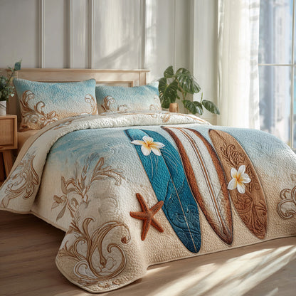 Sandy Starfish 3-Piece Quilted Bedding Set NCU0VL3545