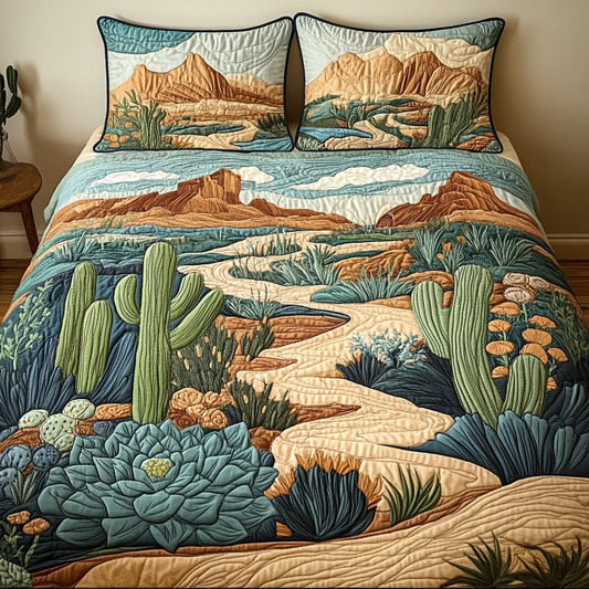 Sandy Trails 3-Piece Quilted Bedding Set NCU0VH2044