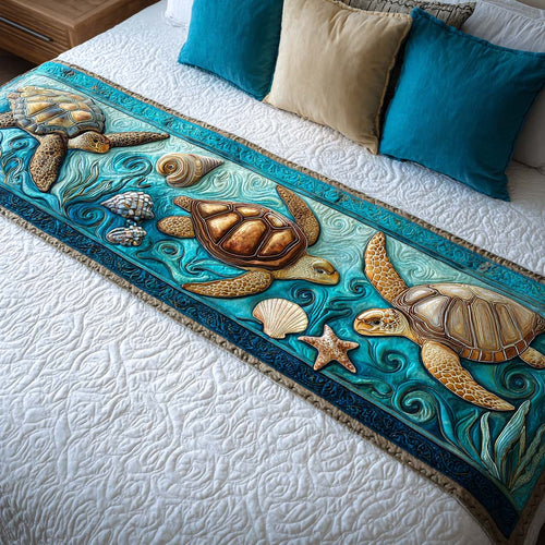 Sandy Turtle Tracks Quilted Bed Runner NCU0NT8511