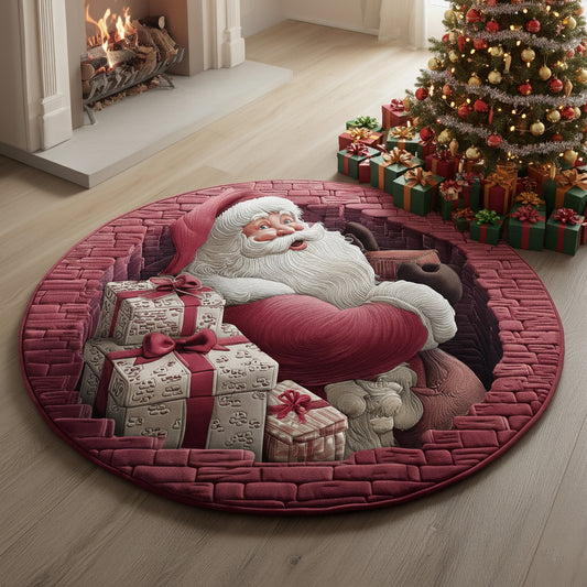 Santa Claus Vertical Vision Round Carpet NCU0HH838