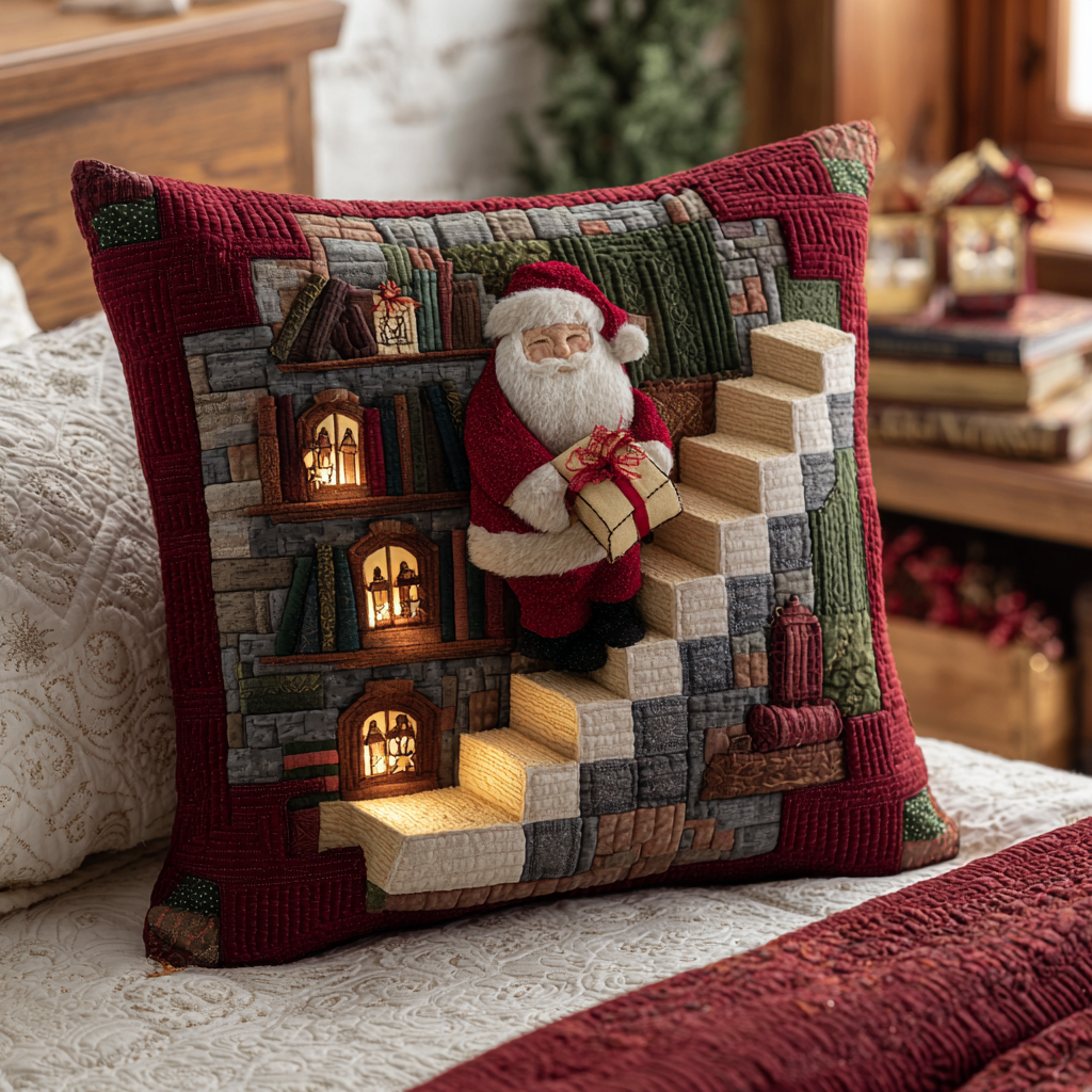 Santa Descent Quilted Pillow Case NCU0DV8377