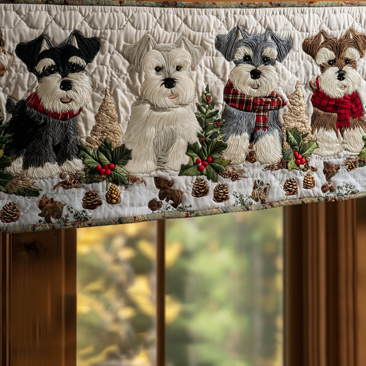 Santa Schnauzer Quilted Valance NCU0DV7937