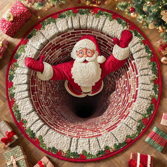 Santa Bells Quilted Round Mat NCU0TD346