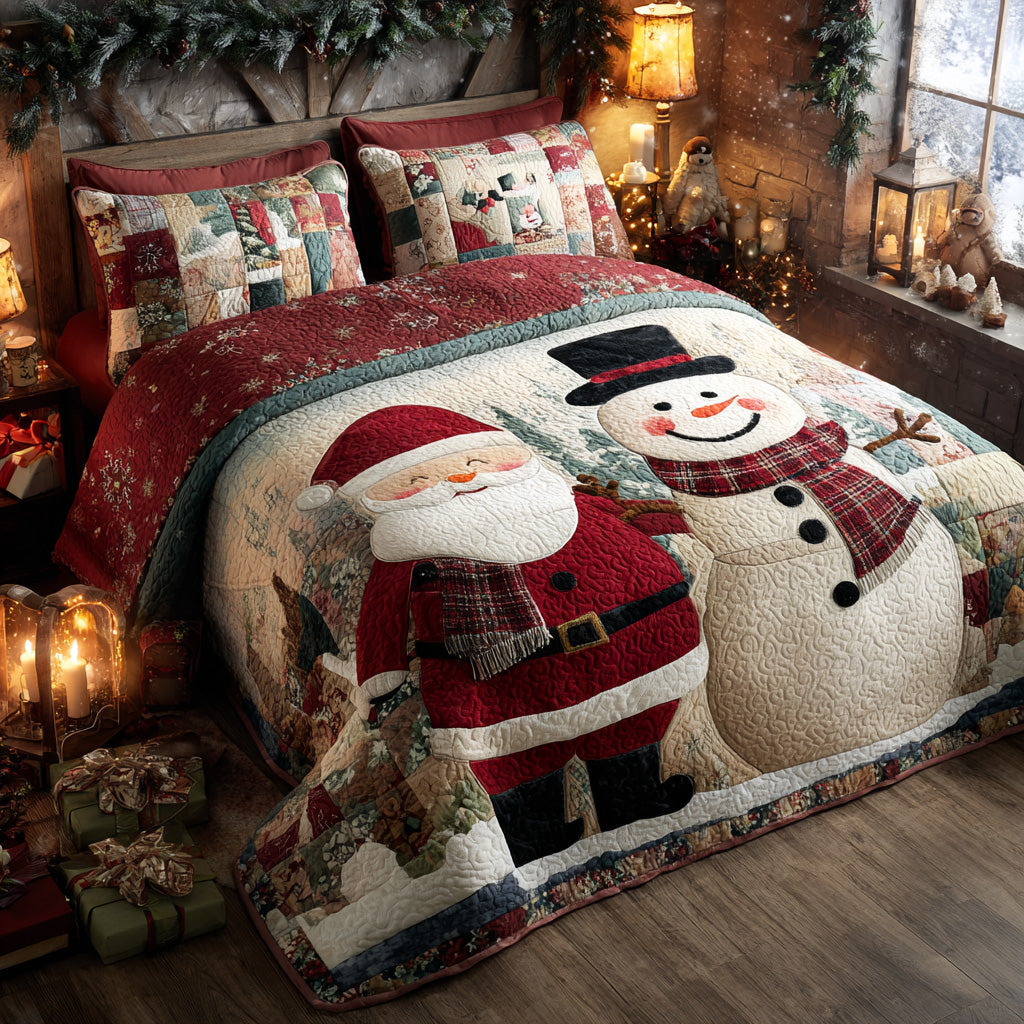 Santa Big Hug 3-Piece Quilted Bedding Set NCU0DV7935