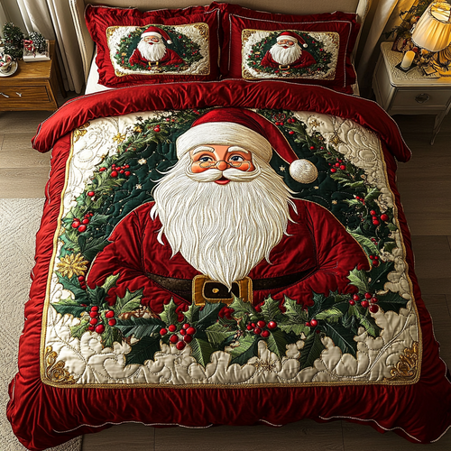 Santa Bliss 3-Piece Quilted Bedding Set NCU0DK10456