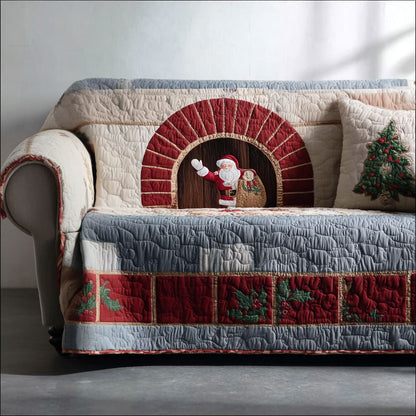 Santa Brick Cottage Quilted Sofa Cover NCU0PT10722
