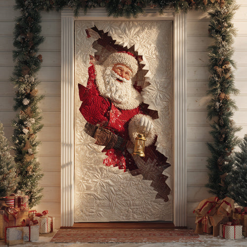 Santa Cabin Visit Quilted Door Cover NCU0TD1645