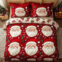Santa Charm 3-Piece Quilted Bedding Set NCU0DK9978