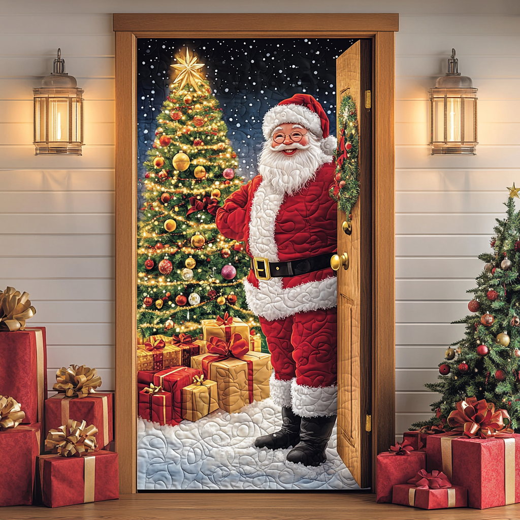 Santa Cheer Quilted Door Cover NCU0DK10976