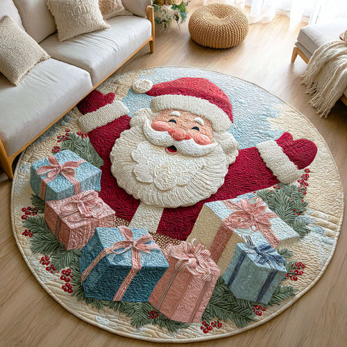 Santa Cheer Quilted Round Mat NCU0TD544