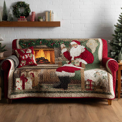 Santa Cheer Quilted Sofa Cover NCU0DV8356