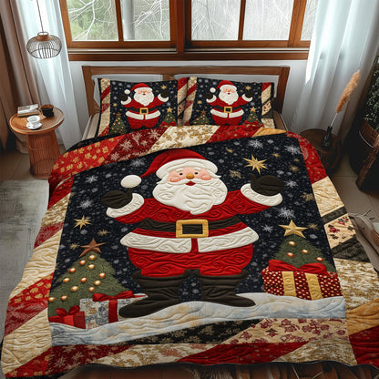 Santa Christmas 3-Piece Quilted Bedding Set NCU0TL1776