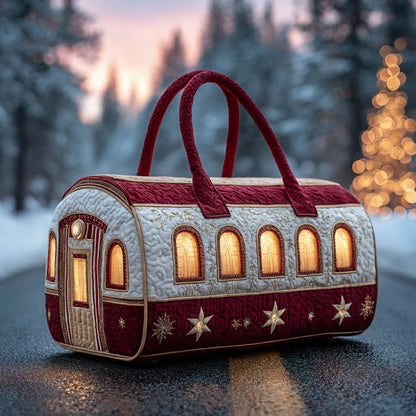 Santa Christmas Train Quilted Duffle Bag NCU0HH618