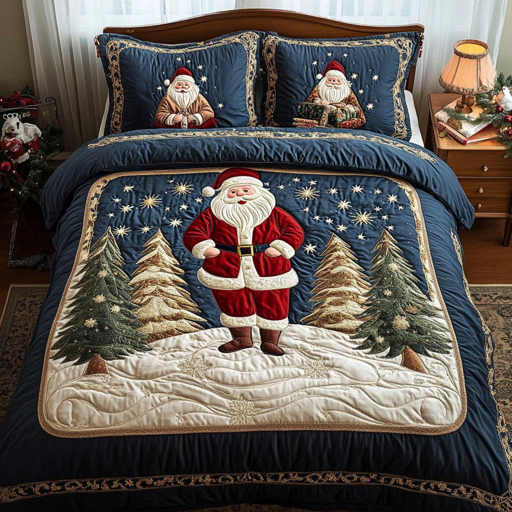 Santa Classic 3-Piece Quilted Bedding Set NCU0DV8759