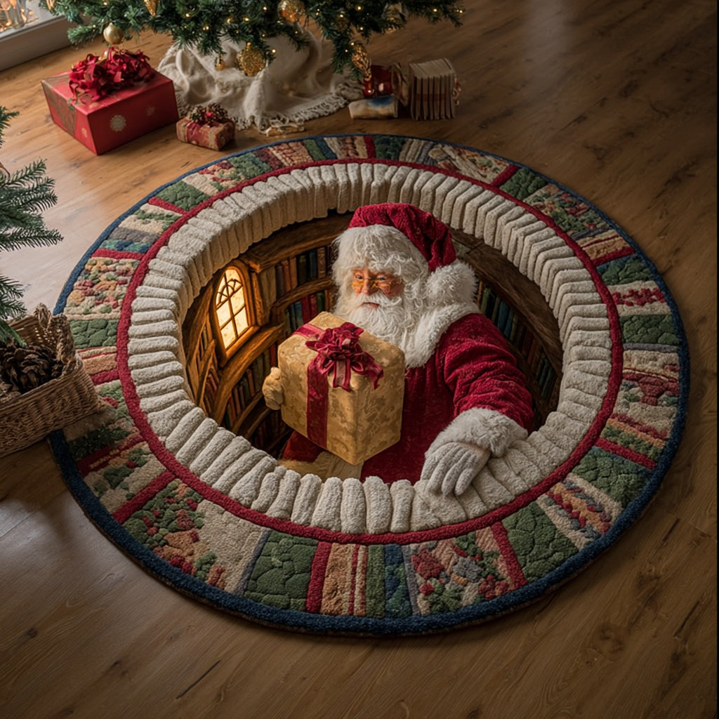 Santa Claus Gift Round Carpet NCU0HH1238