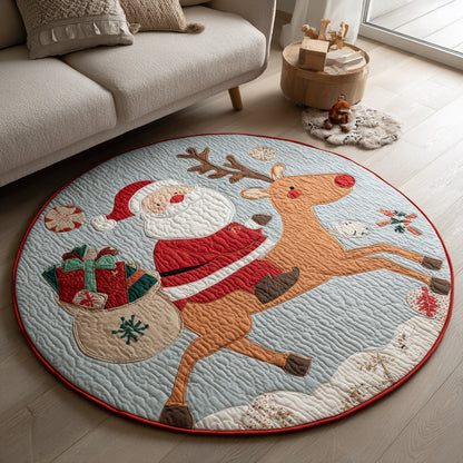 Santa Claus's Ride Quilted Round Mat NCU0HH230