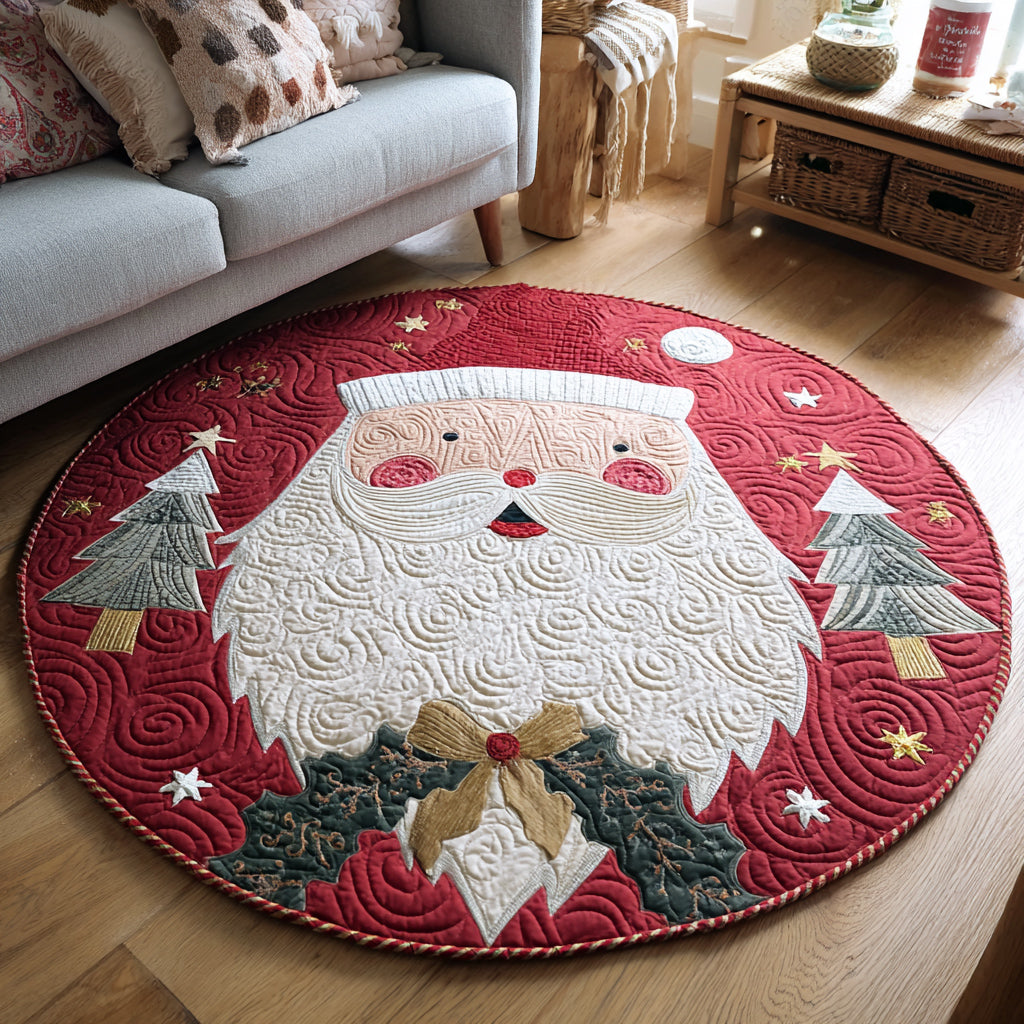 Santa Claus's Wreath Quilted Round Mat NCU0HH236