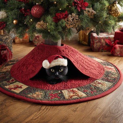 Santa Cozy Den Christmas Quilted Tree Skirt NCU0TV1118