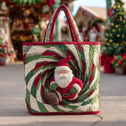 Santa Dash Quilted Tote Bag NCU0TD766