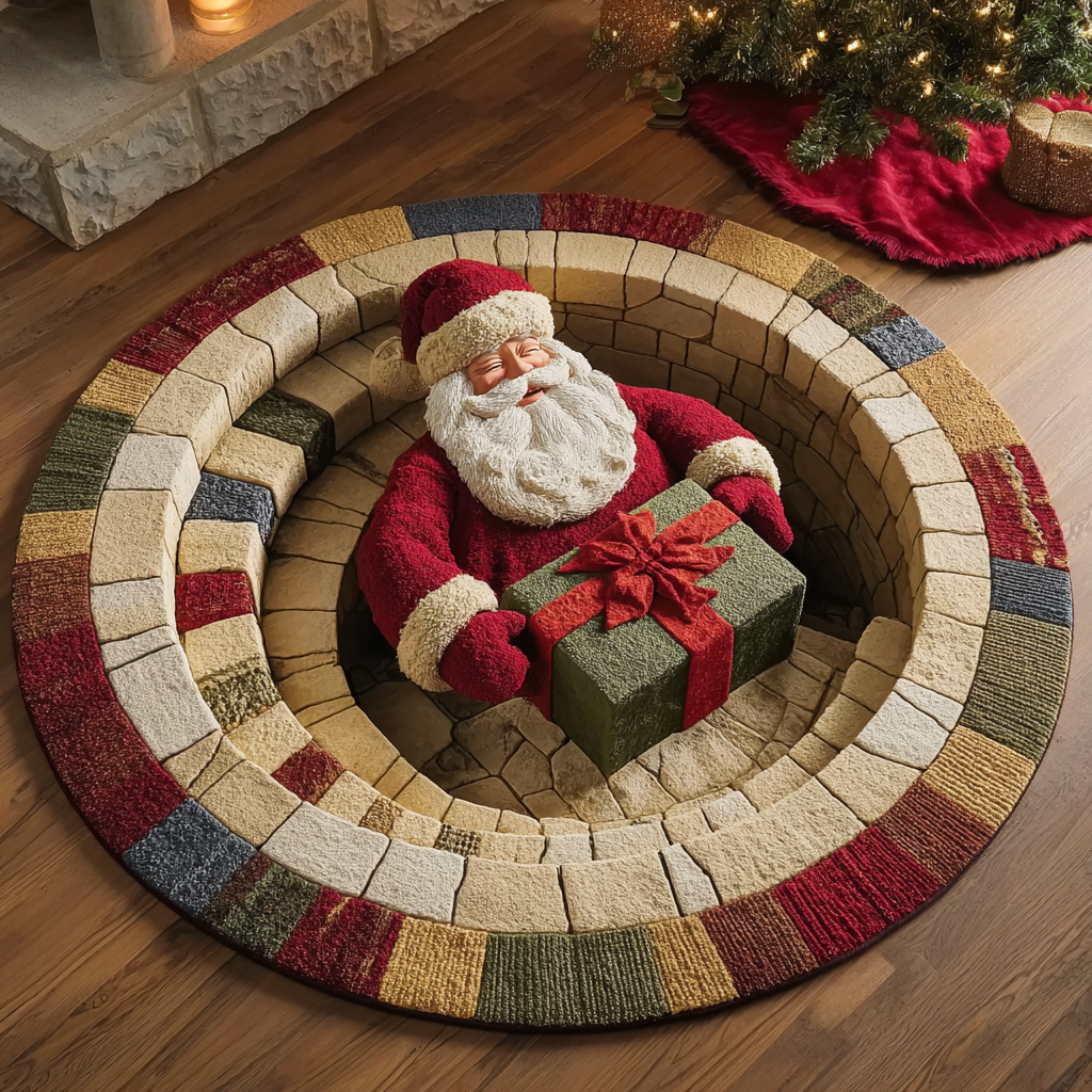 Santa Delight Quilted Round Mat NCU0DK11126
