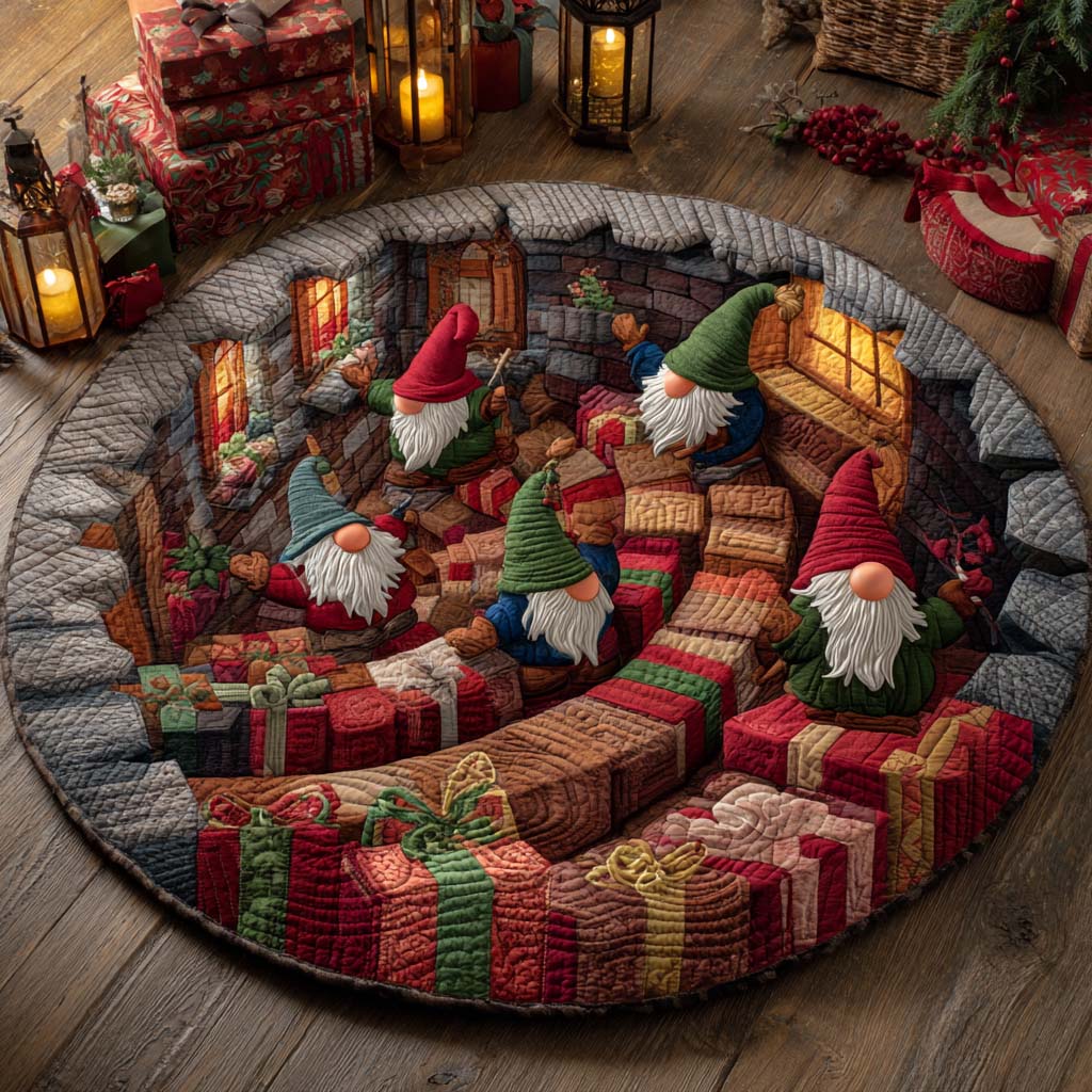 Christmas Quilted Round Mat NCU0VT310