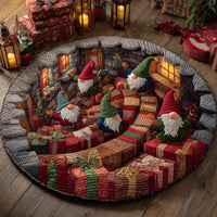 Santa Descent Quilted Round Mat NCU0XD1113