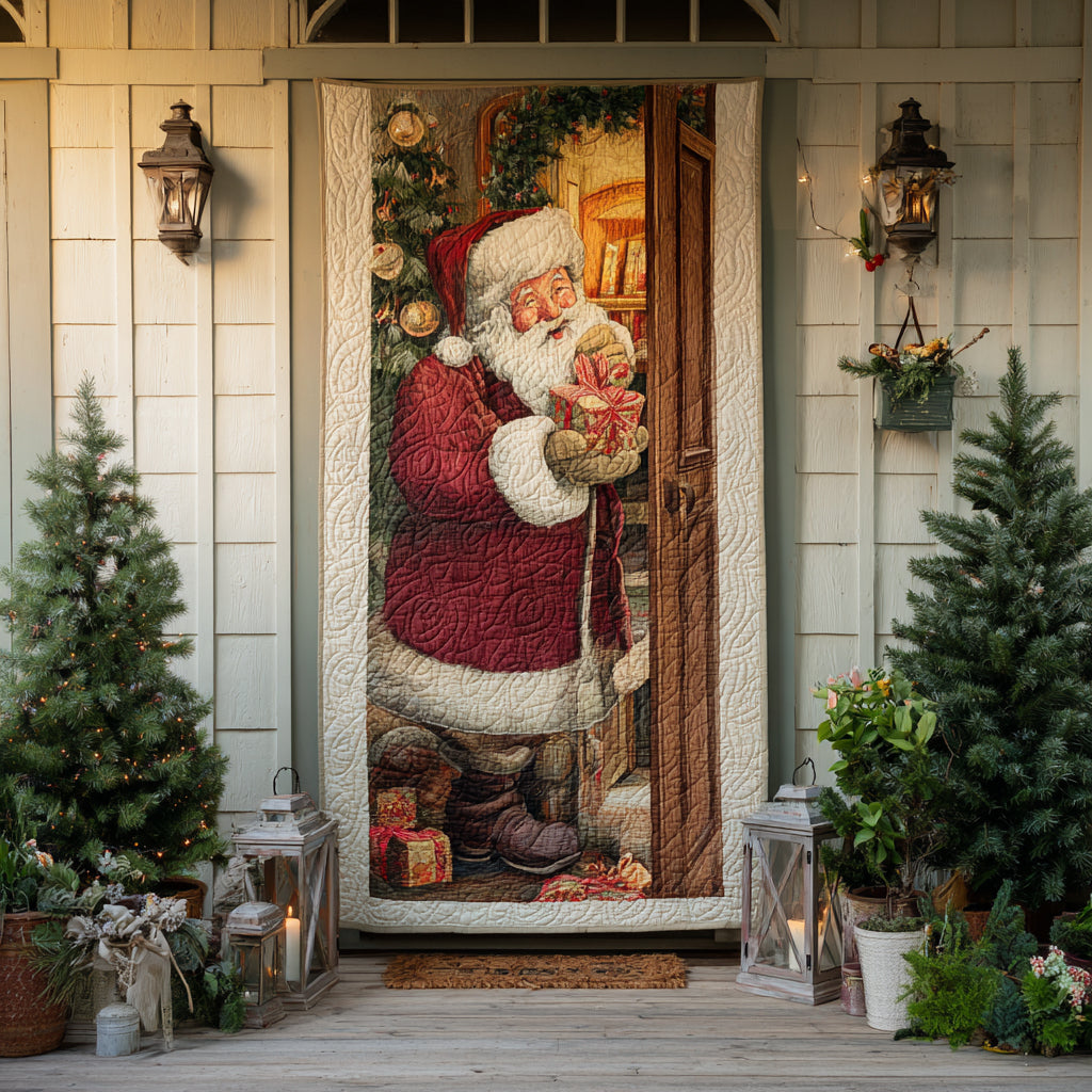 Santa Doorstep Quilted Door Cover NCU0DV8340