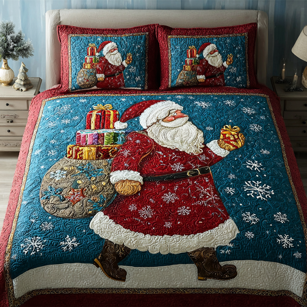 Santa Dreams 3-Piece Quilted Bedding Set NCU0DK10422