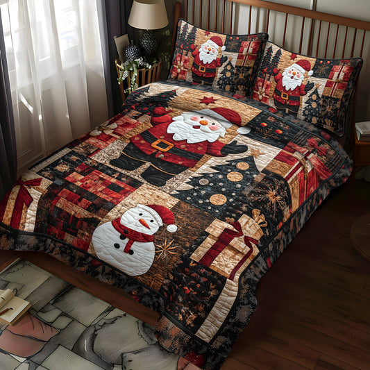 Santa Festive 3-Piece Quilted Bedding Set NCU0TL1772