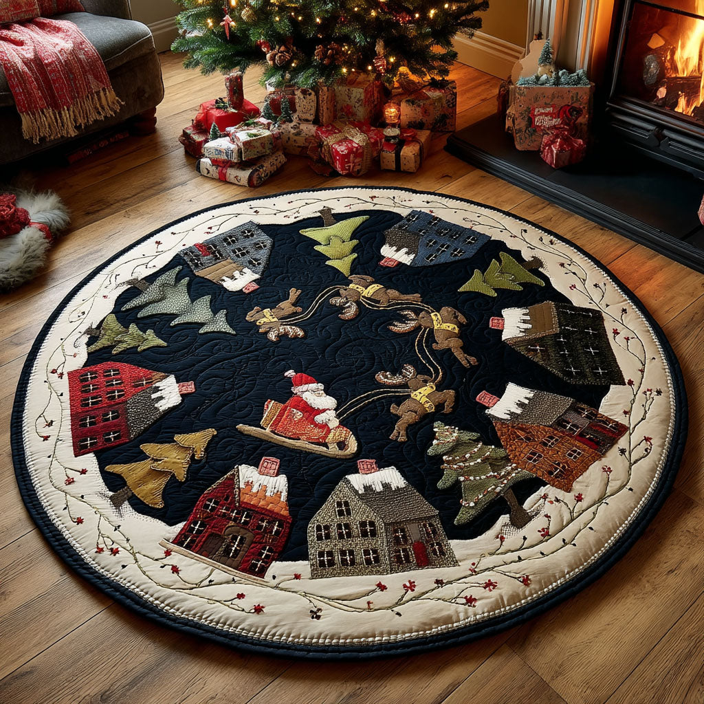 Santa Flight Quilted Round Mat NCU0TV337