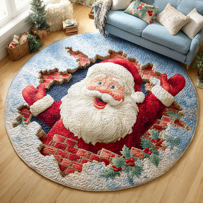 Santa Frost Quilted Round Mat NCU0TD541