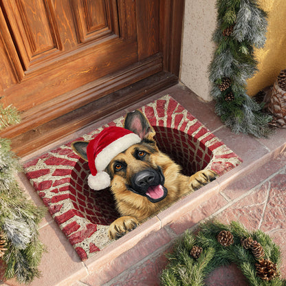 Santa German Shepherd Doormat NCU0HH747