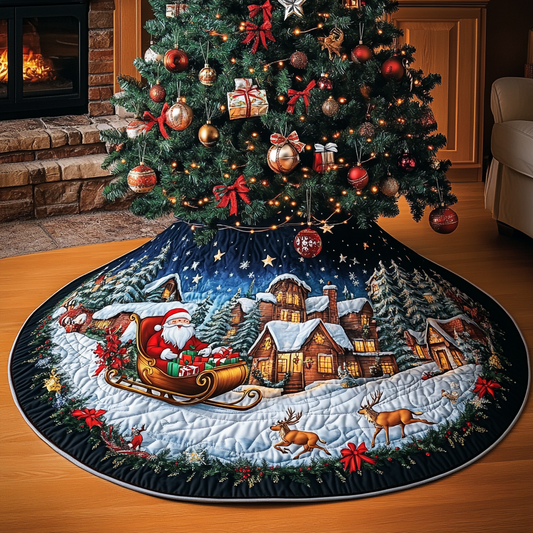 Santa Gift Christmas Quilted Tree Skirt NCU0VH1110