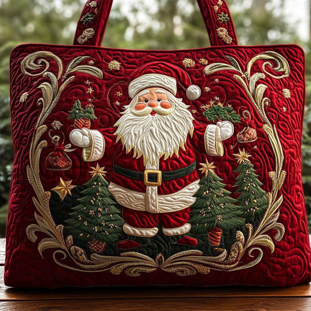 Santa Gift Quilted Tote Bag NCU0DK9745