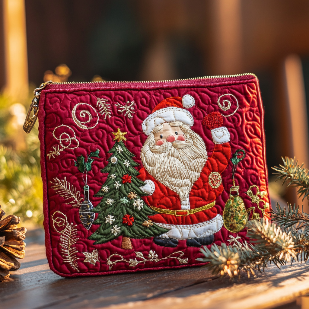 Santa Gift Quilted Zipper Pouch NCU0DK9745